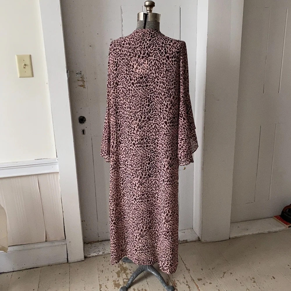 Umgee Leopard Print Sheer Kimono Duster Cardigan - Picture 5 of 5